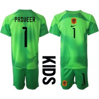 Nederland Remko Pasveer #1 Keeper Fotballklær Hjemmedraktsett Barn VM 2022 Kortermet (+ korte bukser)